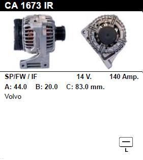 Генератор - VOLVO - S80 - 2.4 - CA1673