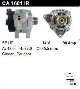 Генератор - PEUGEOT - 307 - 1.6 16V - CA1681