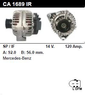 Генератор - MERCEDES-BENZ - C 230 - 2.3 KOMPRESSOR - CA1689