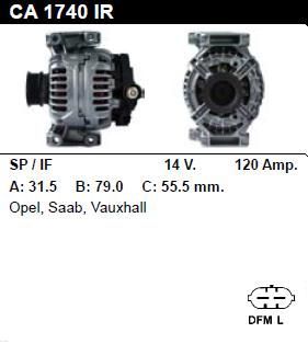 Генератор - VAUXHALL - VECTRA - 2.0 TURBO 16V GTS - CA1740