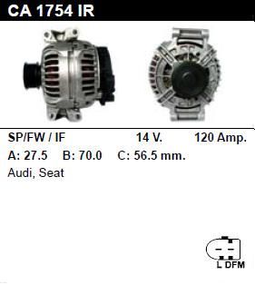 Генератор - SEAT - EXEO - 1.6 - CA1754