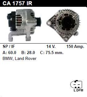 Генератор - BMW - 330 - 3.0 DIESEL - CA1757