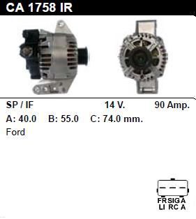 Генератор - FORD - KA - 1.3 I - CA1758