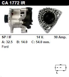 Генератор - FORD - FIESTA - 1.8 TD - CA1772