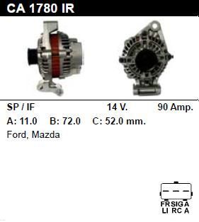 Генератор - MAZDA - 2 - 1.4 16V - CA1780