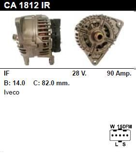 Генератор - IVECO - TRUCKS - 90 E 17 3.9 - CA1812