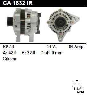 Генератор - CITROEN - C3 - 1.4 16V - CA1832