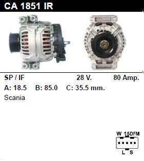 Генератор - SCANIA - 230 - 9.3 - CA1851