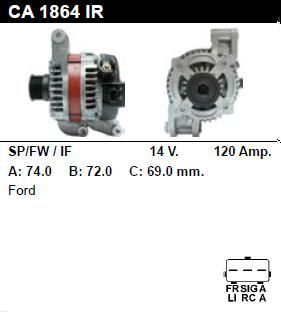 Генератор - FORD - C-MAX - 2.0 - CA1864