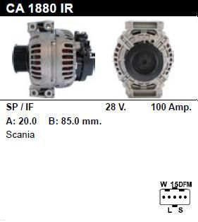 Генератор - SCANIA - 230 - 8.9 - CA1880