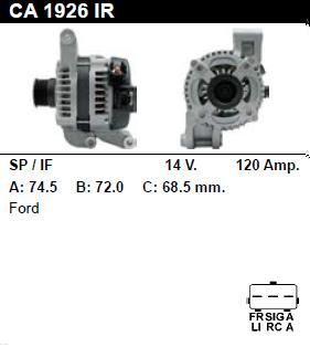 Генератор - FORD - FOCUS - 1.8 C-MAX FLEXIFUEL - CA1926