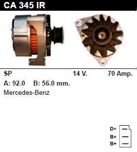 Генератор - MERCEDES-BENZ - 230 CE - 2.3 - CA345