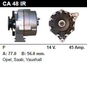 Генератор - OPEL - KADETT - D 1.0 - CA48