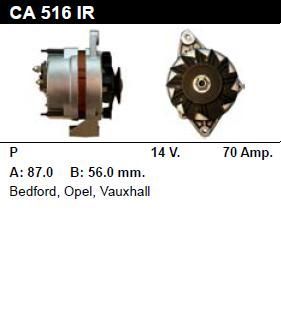 Генератор - VAUXHALL - CAVALIER - 1.7 DIESEL - CA516