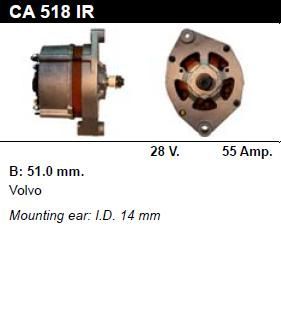 Генератор - VOLVO - Trucks (Грузовые) - F 16/485 16.1 - CA518