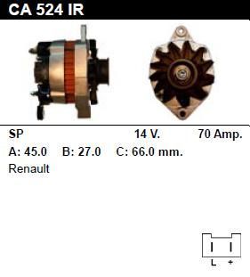 Генератор - RENAULT - R19 - 1.8 - CA524