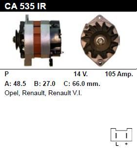 Генератор - RENAULT - Trucks (Грузовые) - B 120.35 2.5 - CA535
