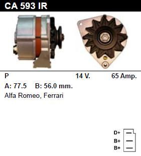 Генератор - ALFA ROMEO - ALFA 33 - 1.4 I.E. - CA593