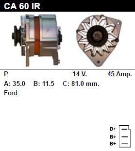 Генератор - FORD - GRANADA - 2.1 DIESEL - CA60