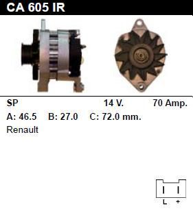 Генератор - RENAULT - CLIO - 1.8 16V - CA605