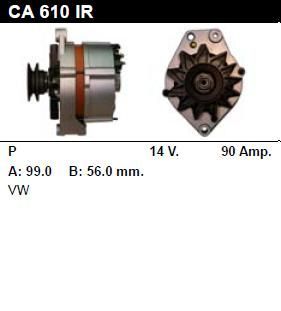 Генератор - VOLKSWAGEN - PASSAT - 1.9 DIESEL - CA610