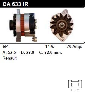 Генератор - RENAULT - CLIO - 1.4 I - CA633