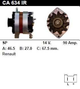 Генератор - RENAULT - CLIO - 1.7 - CA634