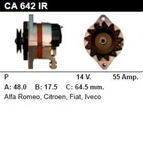 Генератор - ALFA ROMEO - AR 8 - 2.4 TD - CA642