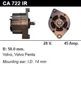 Генератор - VOLVO - Trucks (Грузовые) - F 12/410 12.0 - CA722