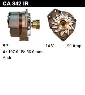 Генератор - AUDI - A6 - 2.0 16V - CA842