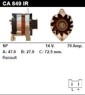 Генератор - RENAULT - CLIO - 1.9 DIESEL - CA849