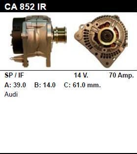 Генератор - AUDI - A6 - 1.9 TDI - CA852