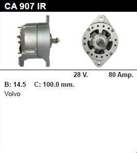 Генератор - VOLVO - Trucks (Грузовые) - FL 10H/360 9.6 - CA907