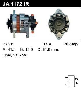 Генератор - VAUXHALL - ASTRA - F 1.7 TD - JA1172
