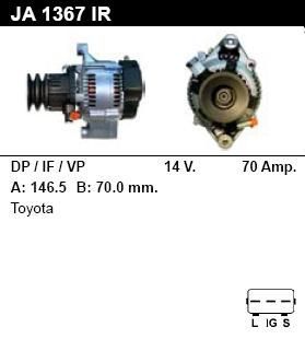Генератор - TOYOTA - HIACE - 2.4 TD 4WD - JA1367