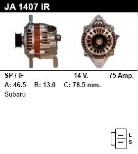 Генератор - SUBARU - IMPREZA - 1.6 4WD - JA1407