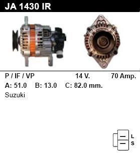 Генератор - SUZUKI - VITARA - 2.0 TD INTERCOOLER 4WD - JA1430