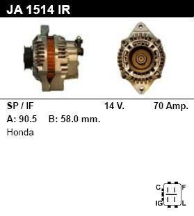 Генератор - HONDA - Civic - 1.6 DEL SOL S - JA1514