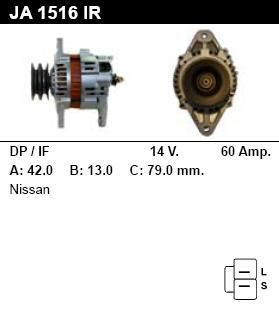 Генератор - NISSAN - KING CAB - 2.7 TD 4WD - JA1516