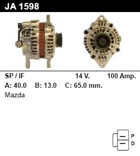 Генератор - MAZDA - MPV - 2.0 - JA1598