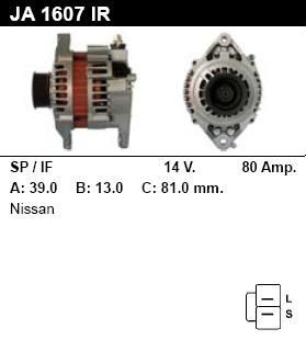 Генератор - NISSAN - PRIMERA - 1.6 VISIA - JA1607