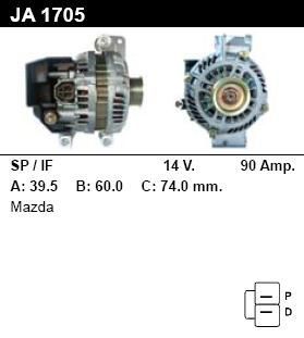 Генератор - MAZDA - 6 - 2.3 4WD - JA1705