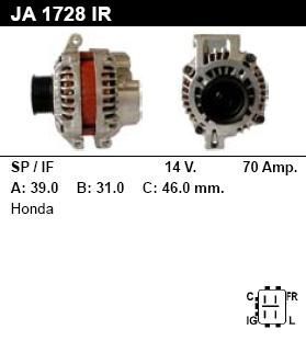 Генератор - HONDA - CR-V - 2.4 VTEC - JA1728