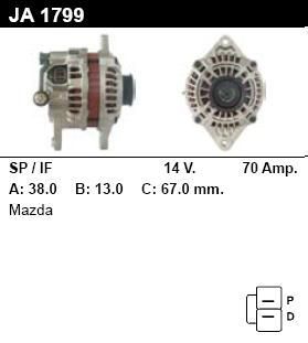 Генератор - MAZDA - 323 - F 1.6 - JA1799