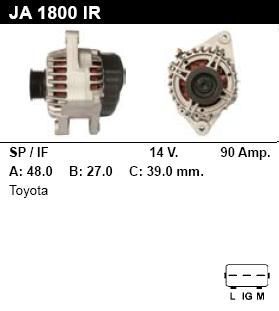 Генератор - TOYOTA - YARIS - 1.0 16V - JA1800