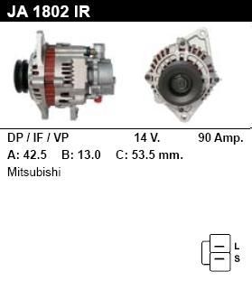 Генератор - MITSUBISHI - L 400 - 2.5 TD 2500 4WD - JA1802
