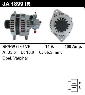 Генератор - OPEL - ASTRA - H 1.7 CDTI GTC - JA1899