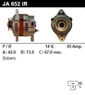 Генератор - SUBARU - JUSTY - 1.2 1200 4WD - JA652
