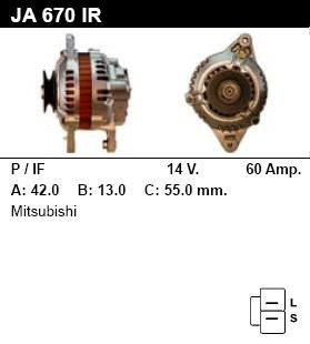 Генератор - MITSUBISHI - L 300 - 2.0 4WD - JA670