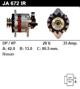 Генератор - NISSAN - PATROL - 3.2 DIESEL - JA672